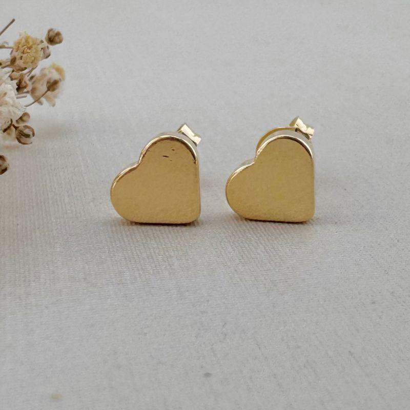 07.2633.0.O - (M) Brinco de coração em chapa liso simples com borda reta