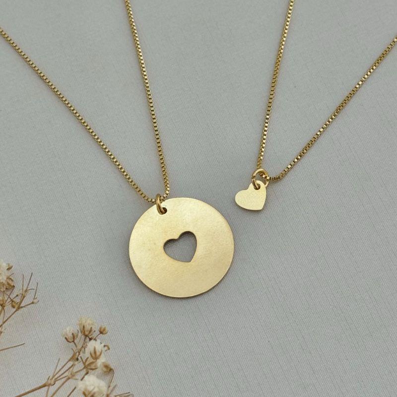 09.0150.0.O - (V2) Combo colar MARIAS 1 filha, mandala com corações vazados