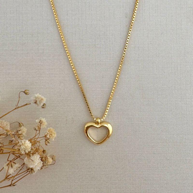 09.2240.0.O - (45) Colar de veneziana com pingente silhueta de coração liso