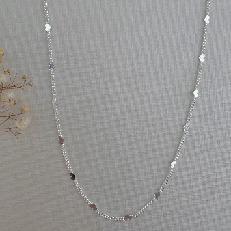 09.2250.0.S - (42) Colar de elos grumet com mini corações em chapa