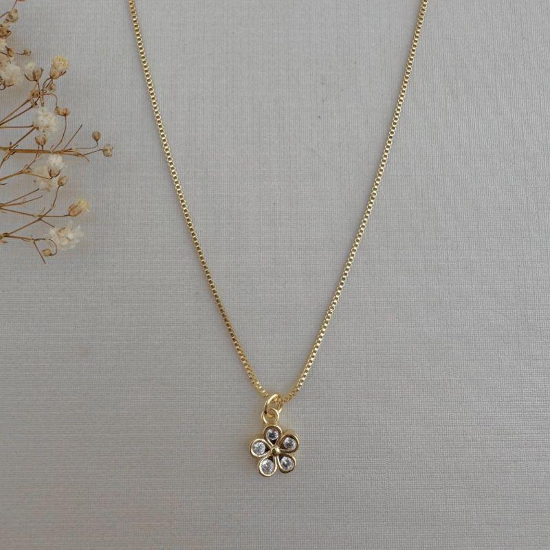 09.2251.1.O - (45) Colar de veneziana com pingnete margarida com pontos de luz