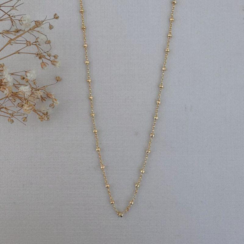 09.2255.0.O - (60) Colar de elos circulares com mino bolinhas lisas por todo comprimento