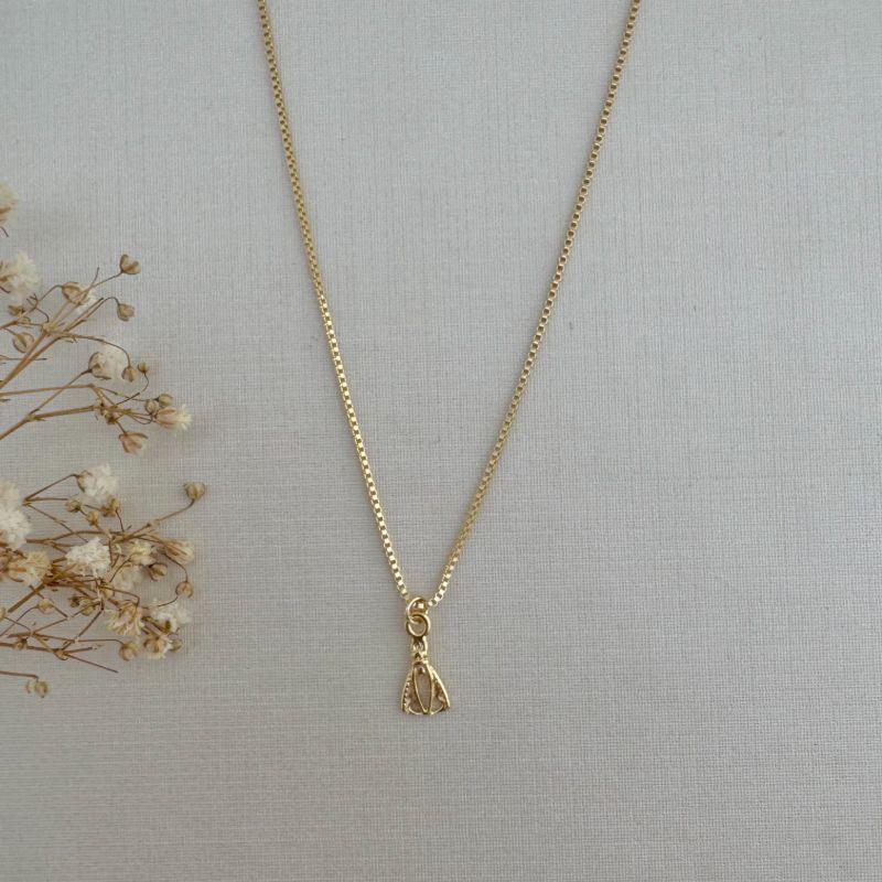 09.2266.0.O - (45) COlar de veneziana com pingente de mini Nossa Senhora em chapa lisa