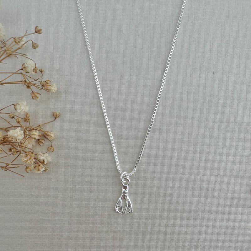 09.2266.0.S - (45) Colar de veneziana com pingente de mini Nossa Senhora em chapa lisa