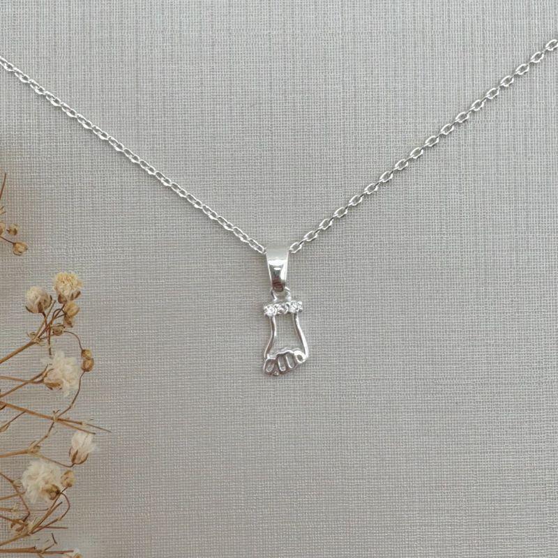 09.2310.1.S - (45) Colar de pingente figa com barras cravejada a cima