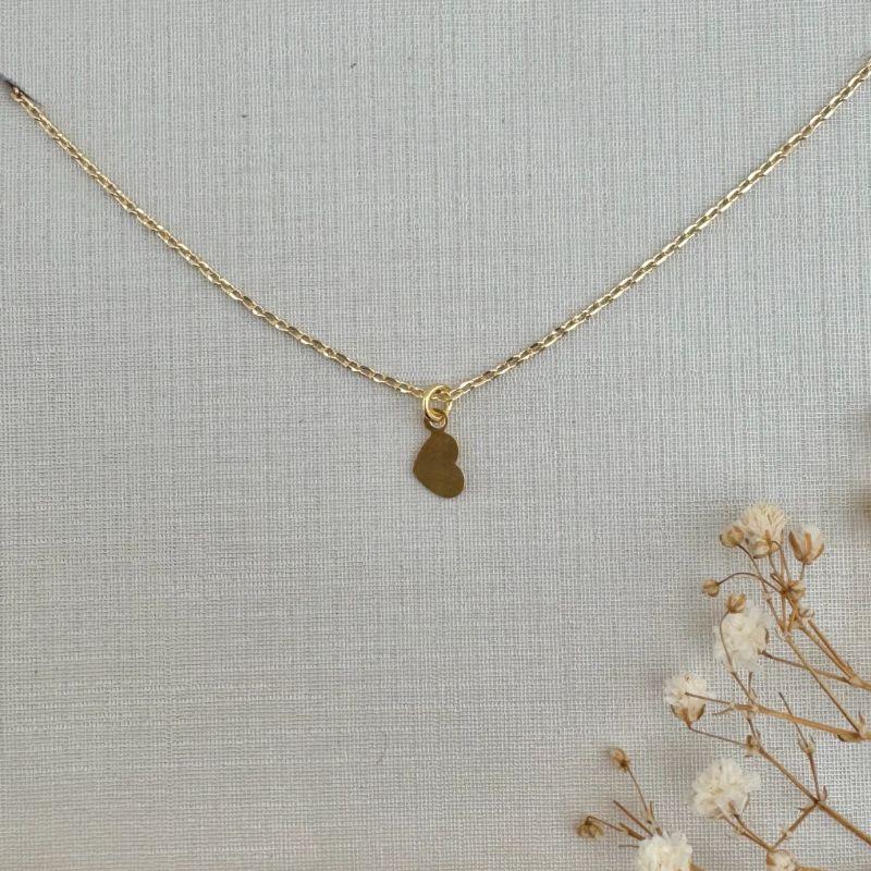 09.2321.0.O - (45) Colar de elos ovais mini com pingente de coração em placa