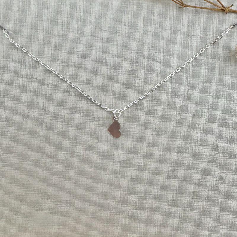 09.2321.0.S - (45) Colar de elos ovais mini com pingente de coração em placa