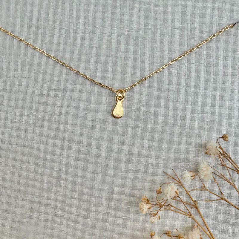 09.2323.0.O - (45) Colar de elos ovais mini com pingente de gota em chapa