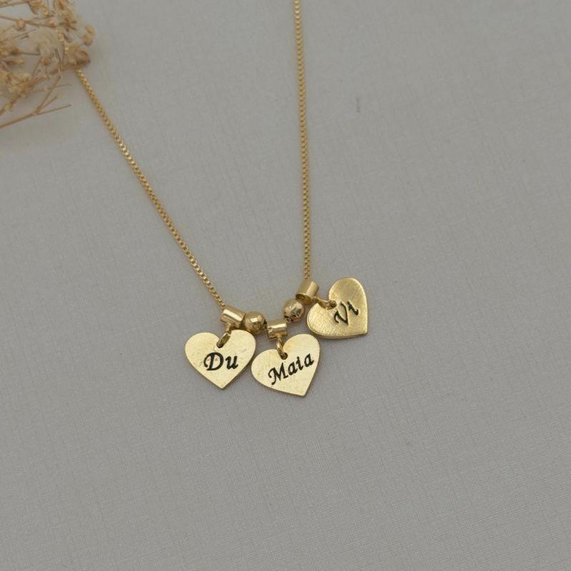 09.2326.2.O - (45) (3 corações) Colar Mai Couto