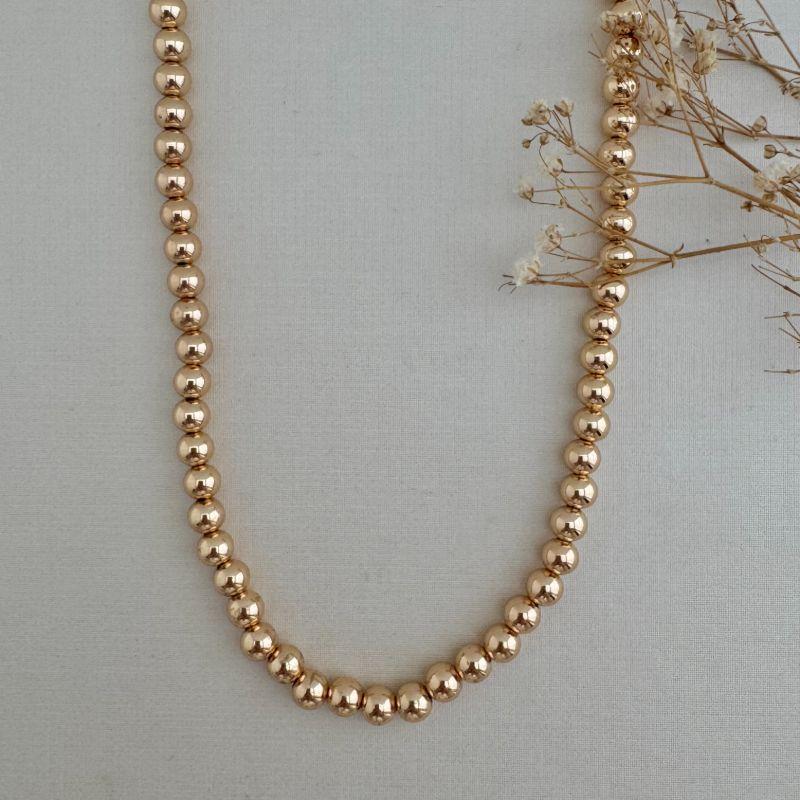 09.2333.0.O. (43) Colar de bolas lisas por inteiro simétricas