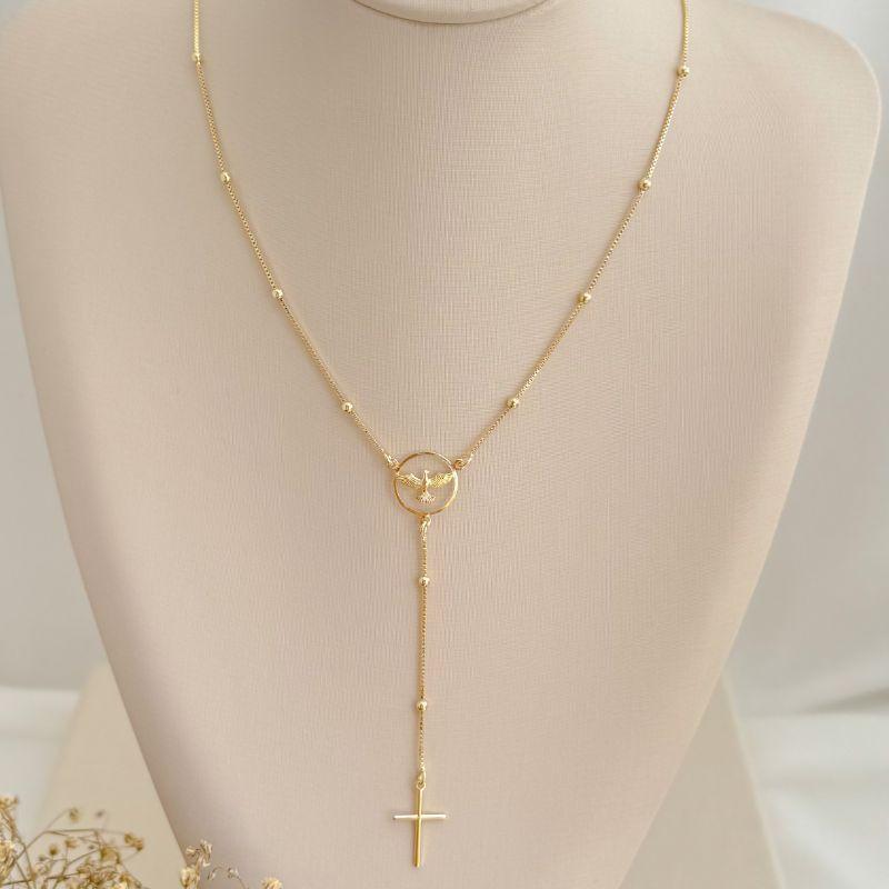 09.2363.0.O - Rosario simples com central de Espirito Santo liso