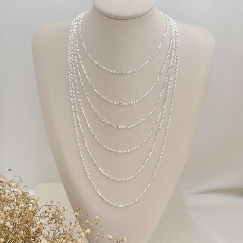 09.2369.0.S - (32cm até longo) Colar multi fios (seis fios) de elo americano