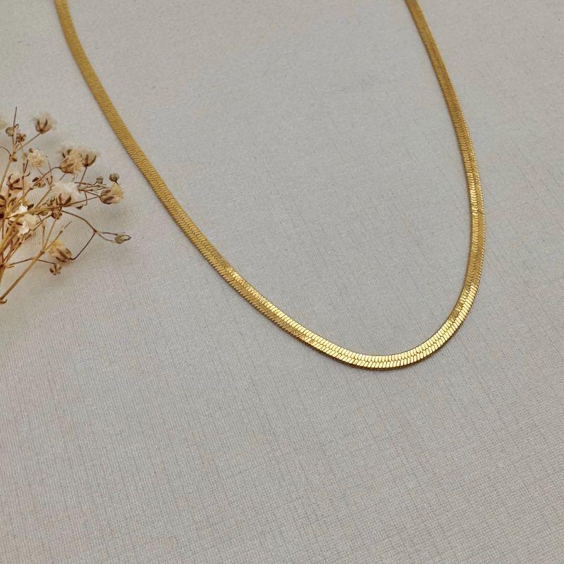 10.0351.0.O - (45)(V1) Colar corrente fita de 0,2cm lisa classica