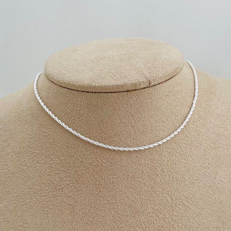 10.0358.0.S - (40) Corrente de cordão em 0,1cm com fecho lagosta simples