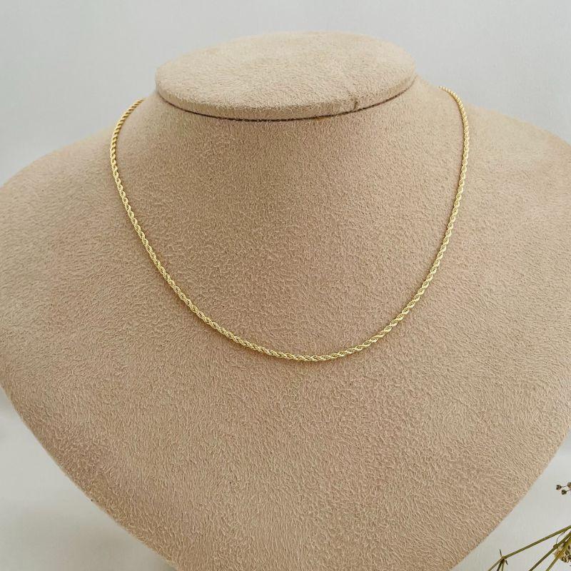 10.0359.0.O - (45) Corrente de cordão em 0,1cm com fecho lagosta simples