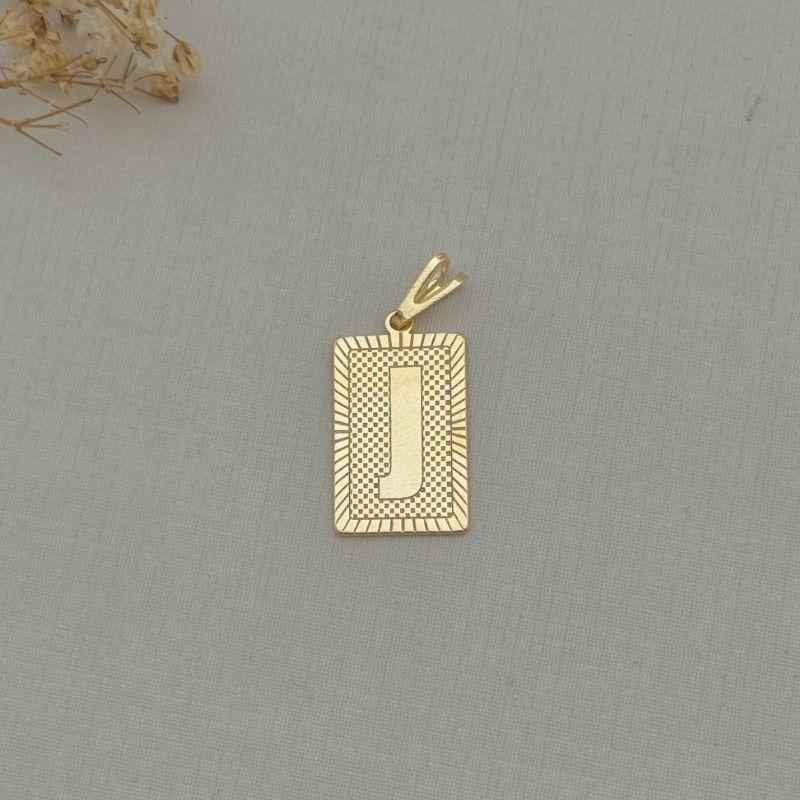 11.0603.0.O - Pingente retangular personalizado com letra masculino