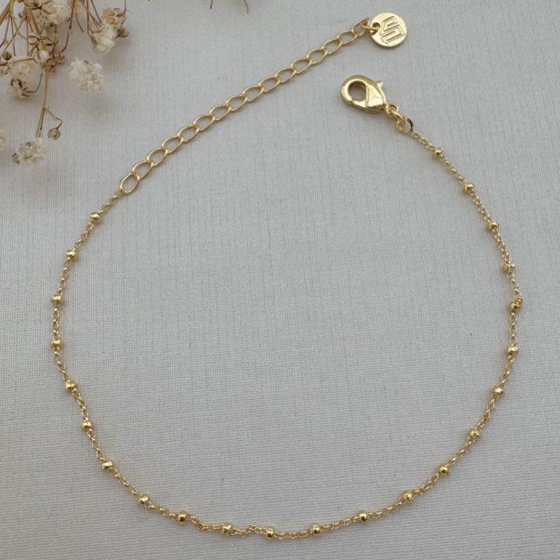 12.2128.0.O - Pulseira de elos ovais com mini bolinhas lisas espaçadas