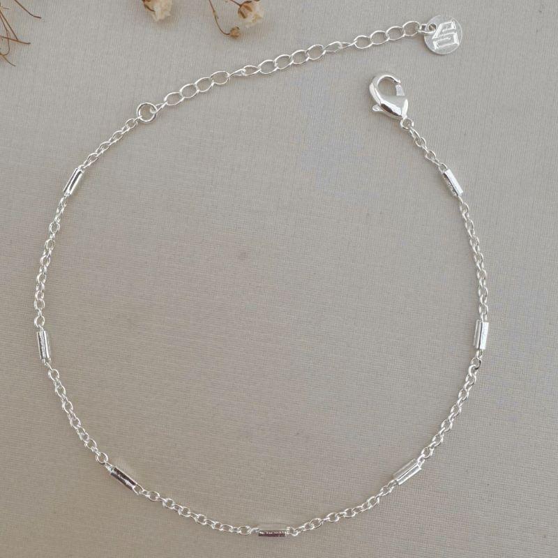 12.2129.0.S - Pulseira de elos ovais com traços quadrados lisos espaçados