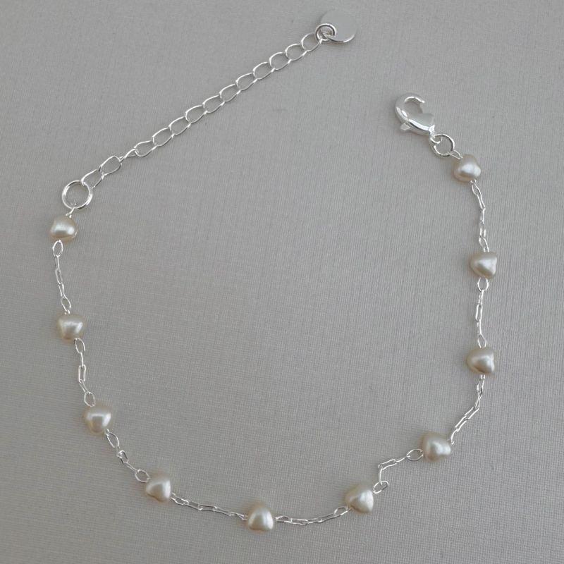 12.2133.15.S - Pulseira de elos longos com mini corações em pérola