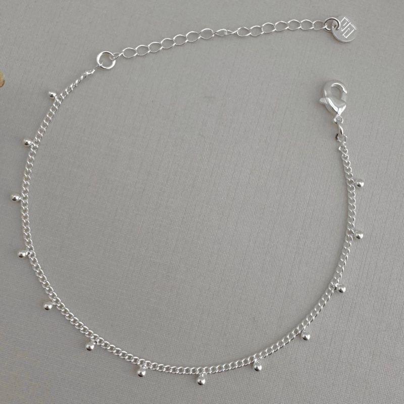 12.2134.0.S - Pulsera de mini elos grumet com bolinhas lisas inferior