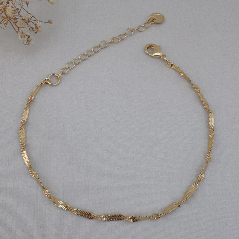 12.2144.0.O - Pulseira de malha escamas polida com efeito espiral espaçado