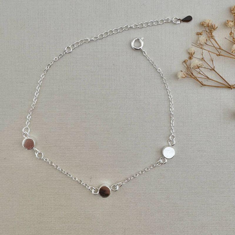 12.2147.0.S - Pulseira de elos ovais com moedas lisas espaçadas