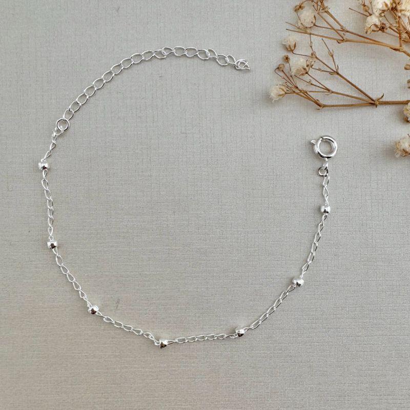 12.2150.0.S - Pulseira de elos com bolinhas lisas separadas