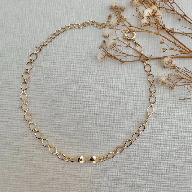 12.2153.0.O - Pulseira de elos ovais grandes com central e chapa espiral