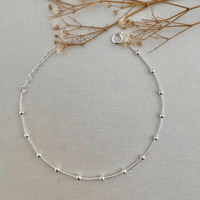 12.2154.0.S - Pulseira de rabo com varias bolinhas lisas