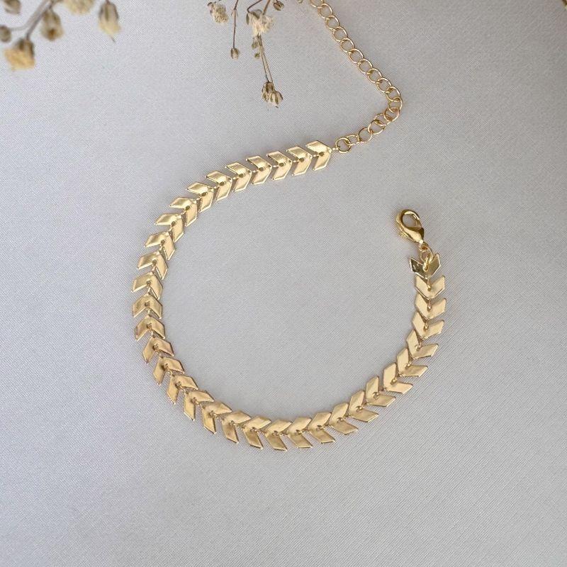 12.2182.0.O - Pulseira de chapa em seta retas polidas lisas