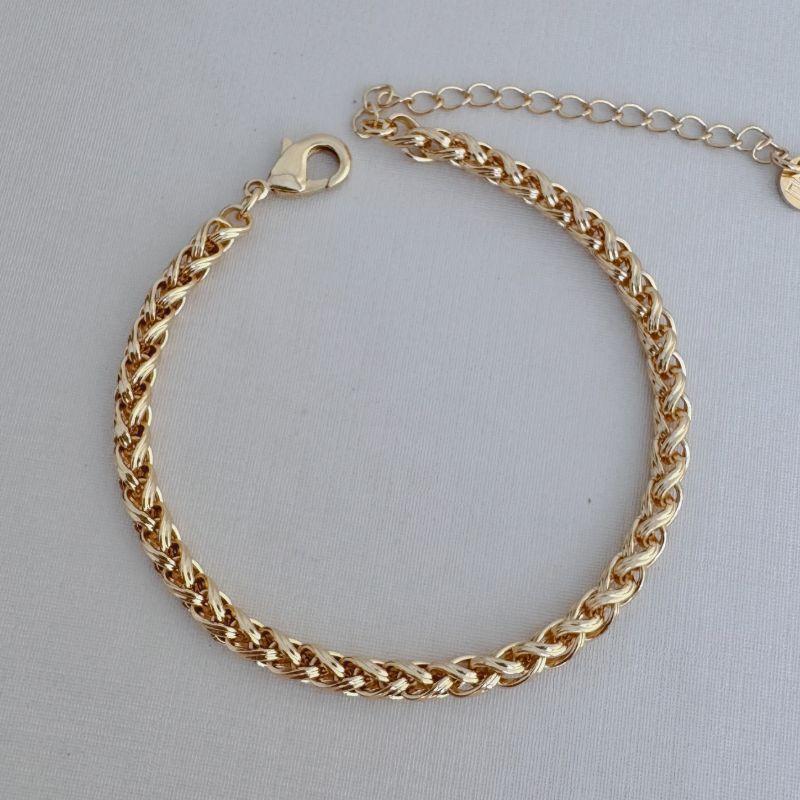 12.2195.0.O - Pulseira de malha trança de trigo circular liso