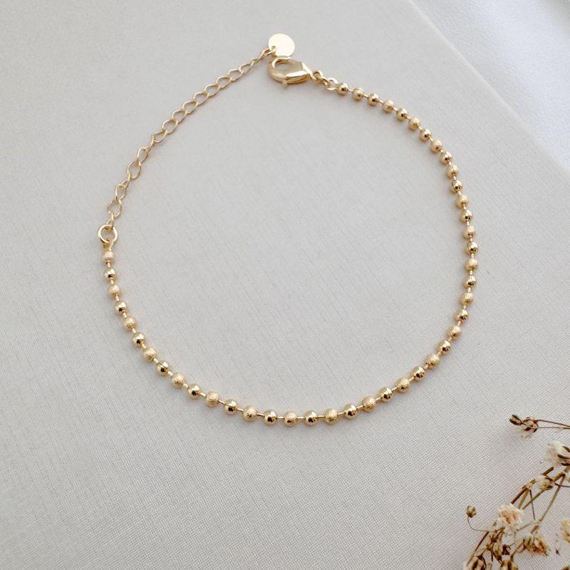 12.2200.0.O - Pulseira de bolinhas lisas e jateadas intercaladas