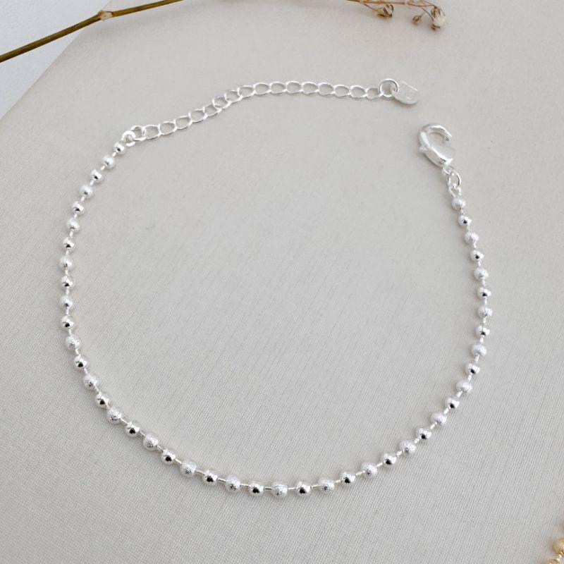 12.2200.0.S - Pulseira de bolinhas lisas e jateadas intercaladas