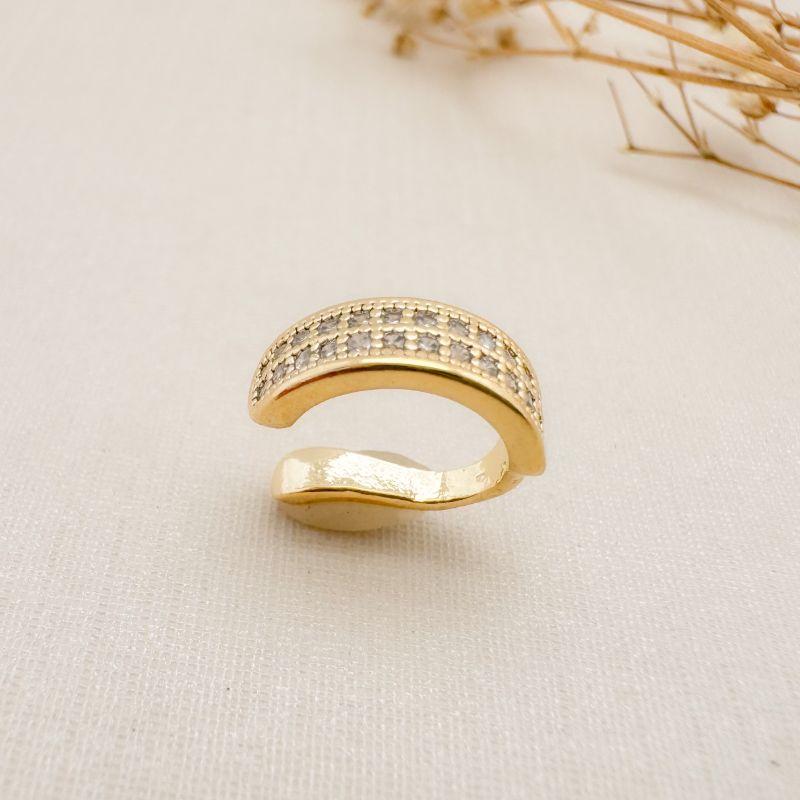 13.0253.1.O - Piercing duas linhas cravejadas retas com borda lisa