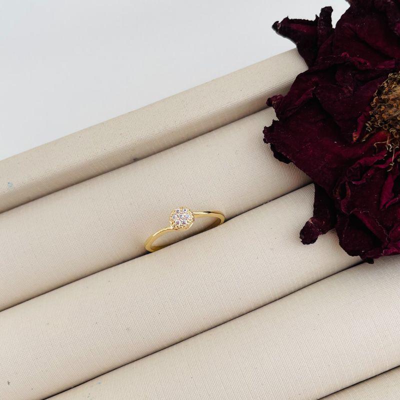 03.2239.1.O - (14) Anel solitario de moeda chuveiro com aro fino