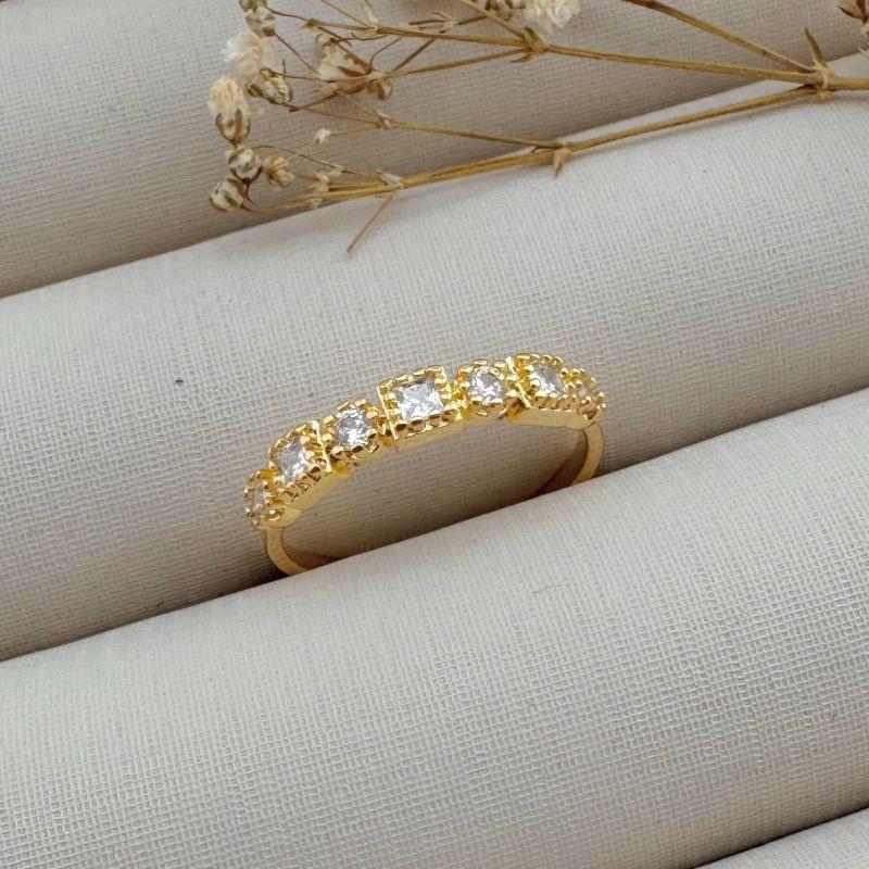 03.2265.1.O - (12,5) Anel estilo aparador com pontos de luz circular e quadrados intercalados