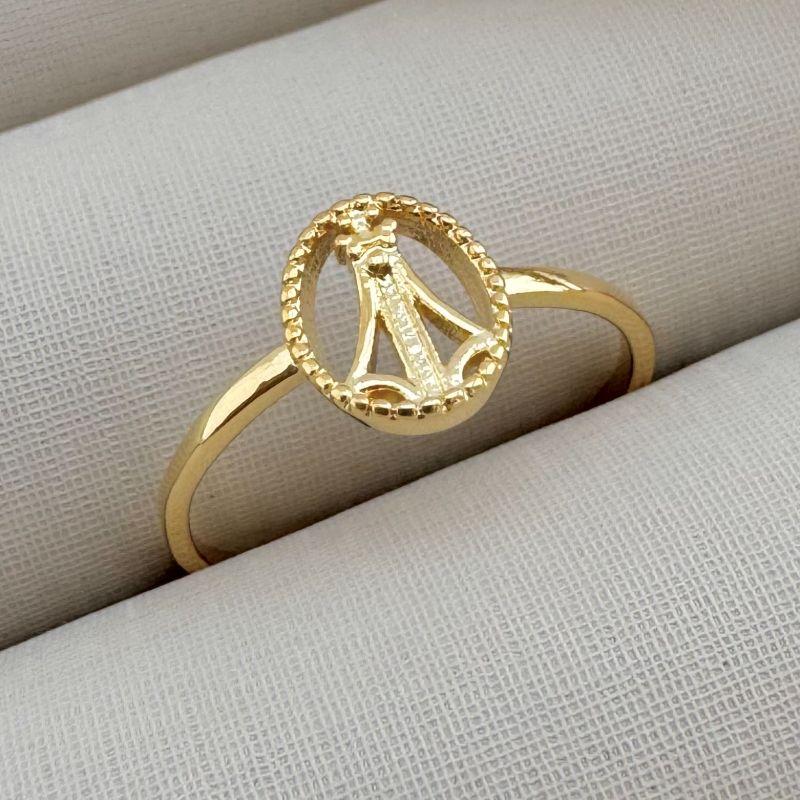 03.2303.0.O - (23) Anel de aro liso fino com Nossa Senhora em oval