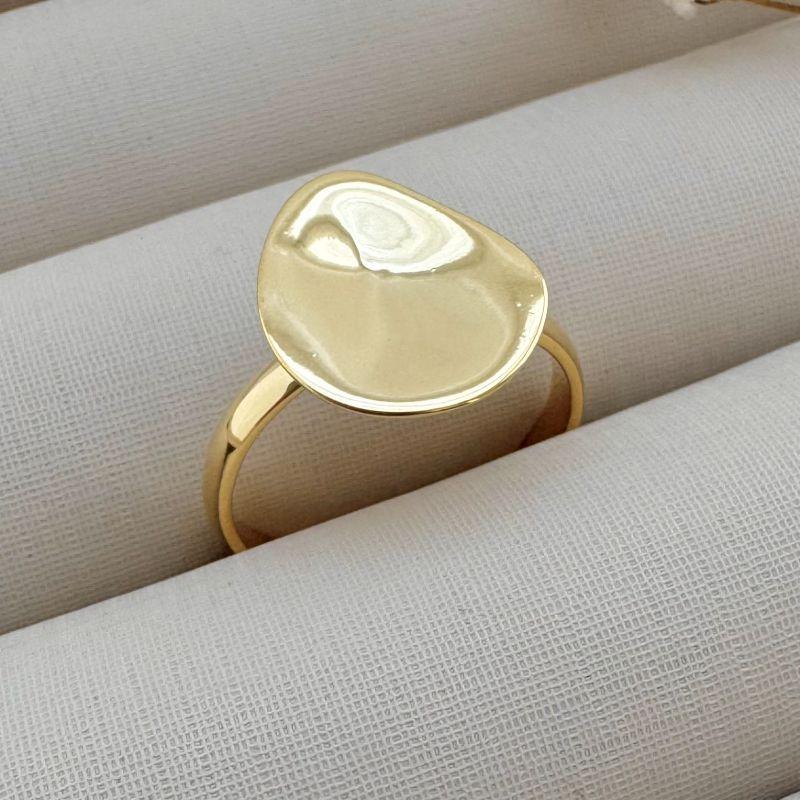 03.2310.0.O - (21) Anel de aro fino liso simples com gota organica grande em chapa