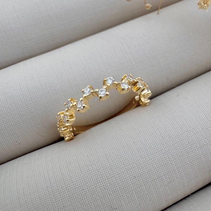 03.2355.1.O - (15) Anel riviera zig zag de cravação garra