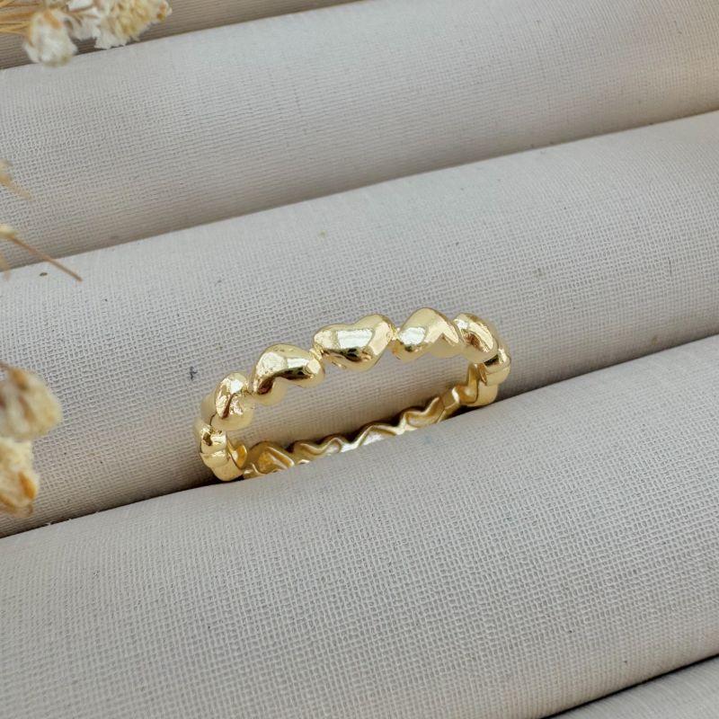 03.2370.0.O - (19) Anel de aro em mini corações lisos por inteiro