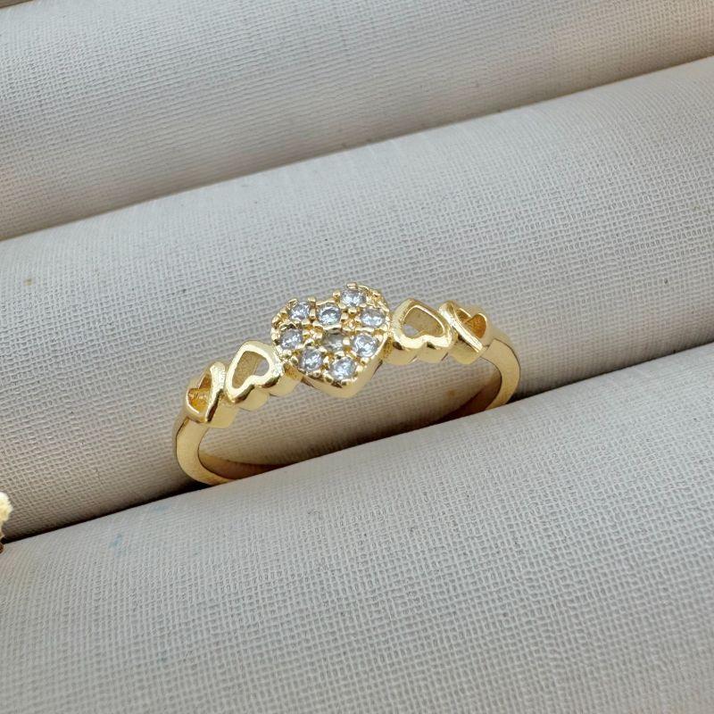 03.2389.1.O - (22) Anel de coração cravejado com mini corações lisos