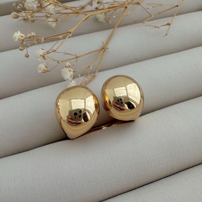 03.2410.0.O - (Reg 17 a 20) Anel de aro aberto com dois círculos lisos em cada ponta