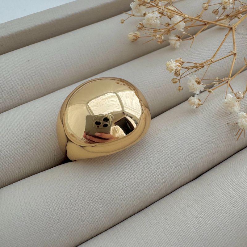 03.2411.0.O - (22) Anel de meia bola alta lisa de aro fino