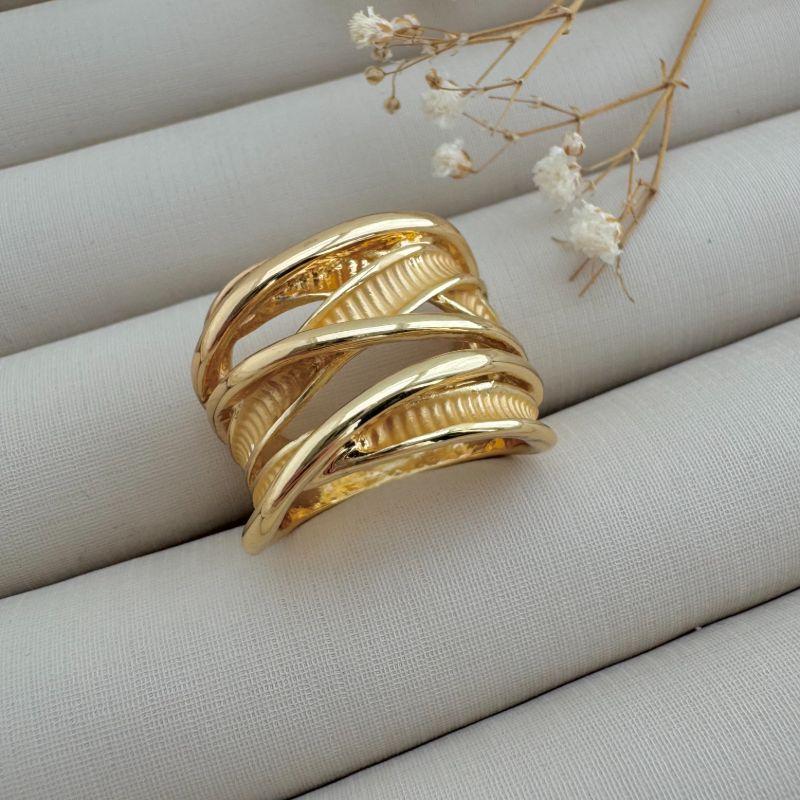 03.2413.0.O - (20) Anel de tres X finos lisos de barras diferentes