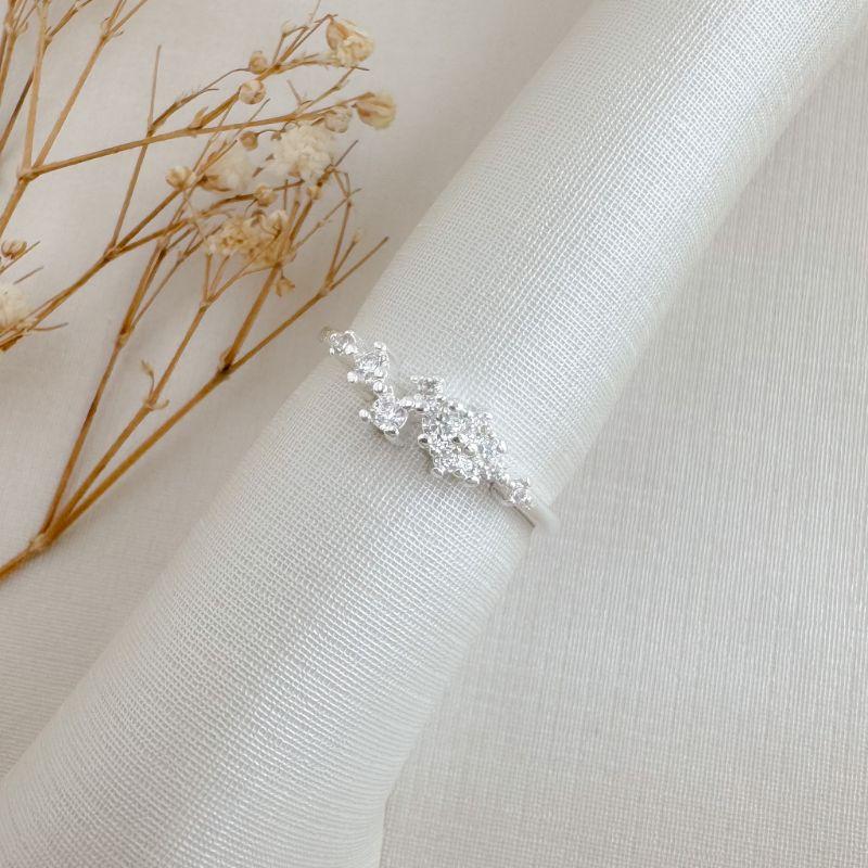 03.2489.1.S - (19) Anel de nove ponto de luz em cravação garras em aro liso