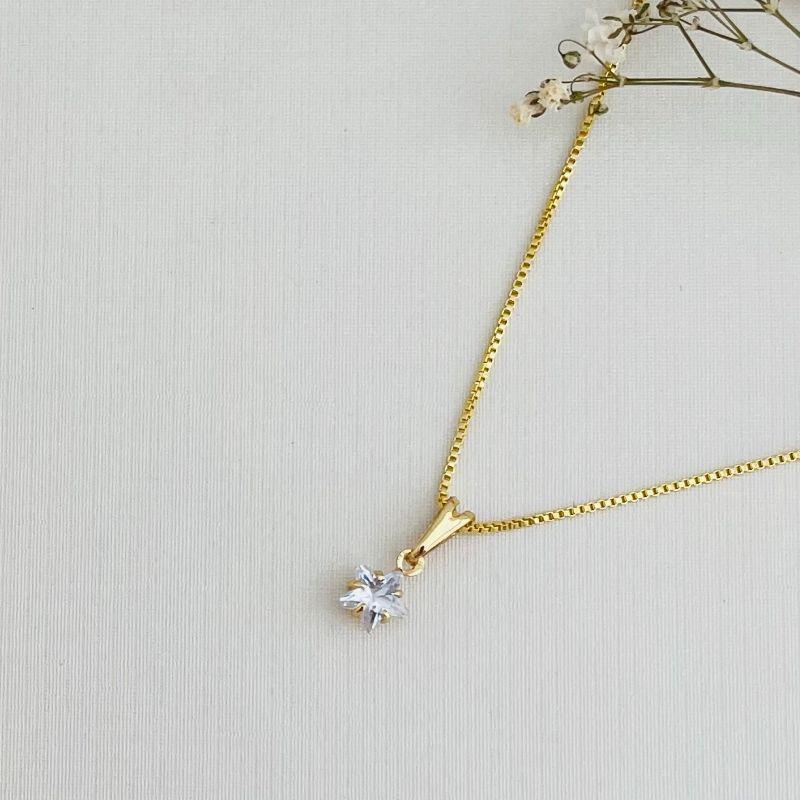 09.2227.1.O - (45) Colar de veneziana com pingente de estrela em eponto sde luz