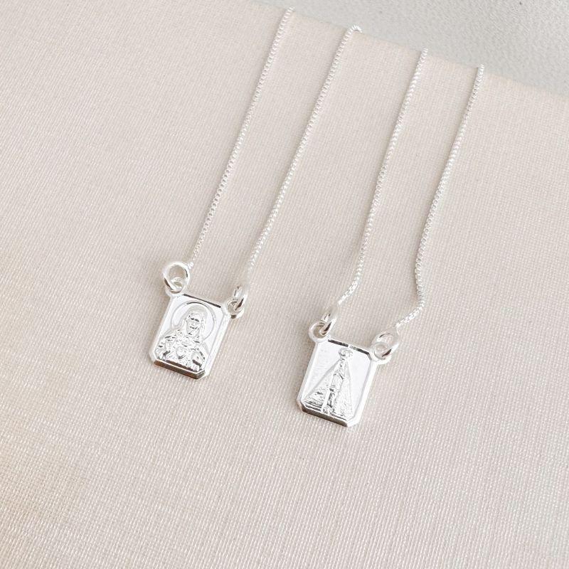 09.2378.0.S (62) Escapulário Sagrado Coração de Jesus, Nossa Senhora Aparecida, versos 