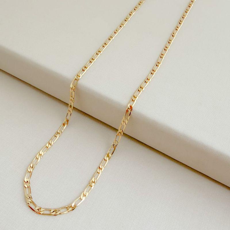 10.0337.0.O - (70) Corrente de elos figaro um/um polido em 0,3cm