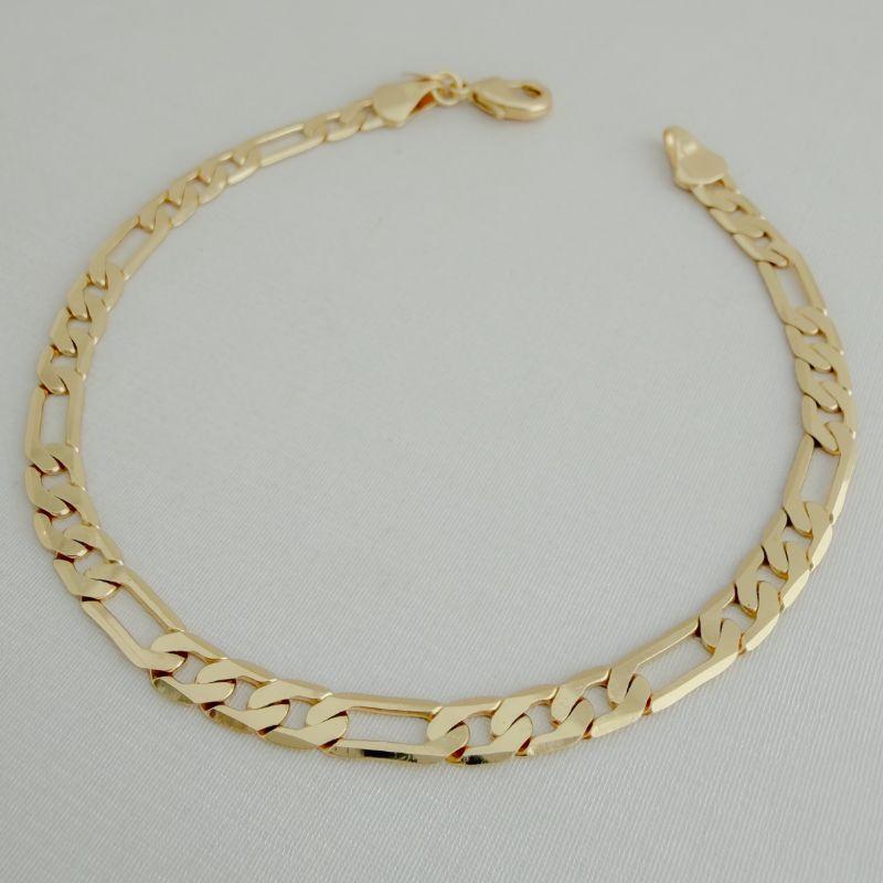 12.1919.0.O - Pulseira de elos figaro tres/um polidos