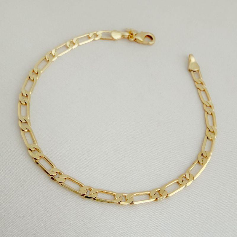 12.1920.0.O - Pulseira elos figaro um/um polidos em 0,4cm